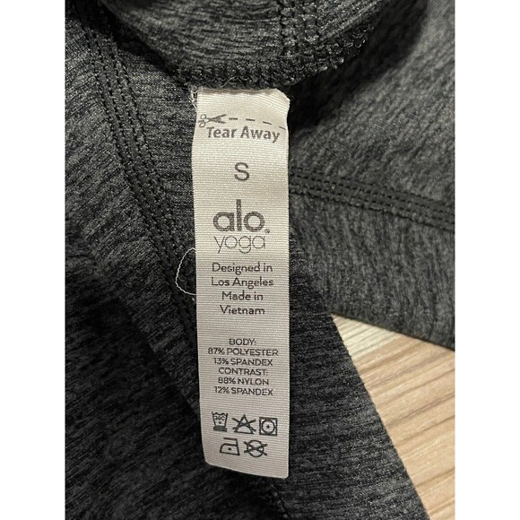 Alo Yoga Womens Size S Sheila High Waist Gray Black Alosoft Colorblock Leggings - Picture 4 of 8